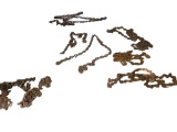 (4) Assorted Links Chain With 2 Hooks, (2) C