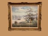 Framed Oil Painting signed “DuBois”—28 1/2” x 2