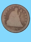 1876 P Seated Liberty Quarter