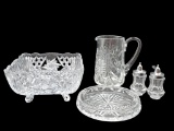 Crystal Pitcher, Footed Square Bowl, etc.
