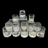 (13) Whiskey Glasses, Including Many Advertising