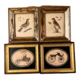 (4) Framed Pictures, Frames and Backs in Rough