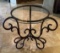 Metal Glass Top Round Table - 19 3/4