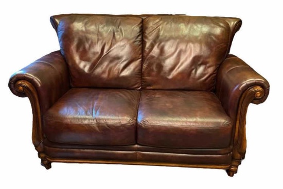 Leather Loveseat - 63" Long (Matches Lot #18)
