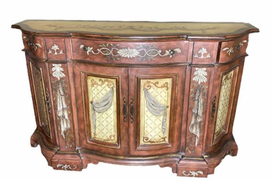 Hand Painted Hall Stand/Credenza - 3 Drawers,