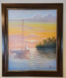 Framed Oil Painting signed “Ramon Mendez”—29 3