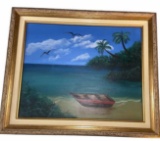 Framed and Signed Margarita Lopez Painting - 24”