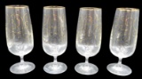 (4) Iced Tea Glasses w/24K Gold Trim 7.25