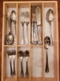 Set of Stainless Flatware by International w/Tray