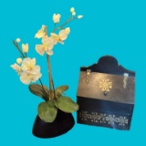 Wooden Wall Storage Box and Artificial Orchid