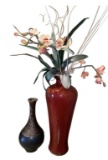 (2) Decorative Vases - 14” H and Heavy Pottery