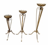 Set/3 Graduated Metal Candlesticks