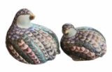 (2) Ceramic Quail Figurines