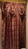 (2) Curtain Panels with Valences and (2) Linen