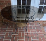 Round Glass Top Outdoor Table