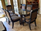 Glass Top Dining Table and (6) Dining Chairs -