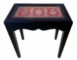 Black Painted Table with Painted Arabesque