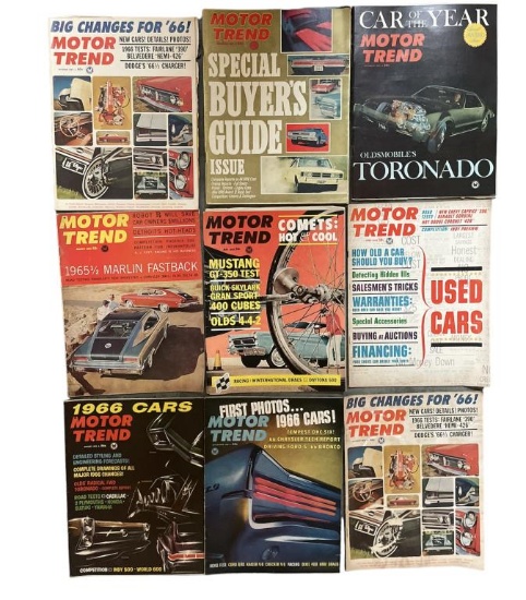 (10) Vintage “Motor Trend" Magazines - 1965: