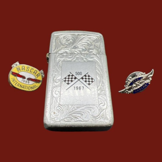 (2) Vintage Nascar Pins from 1959 and 1964, 1967