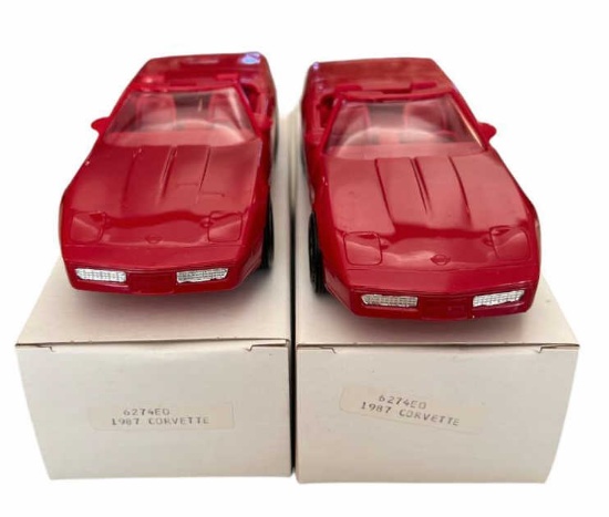 (2) 1987 Red Corvette Promo Cars with Original