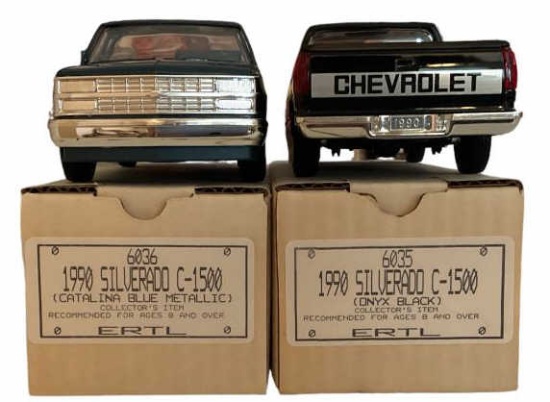 (2) Ertl 1990 Silverado C-1500 Promo Trucks--