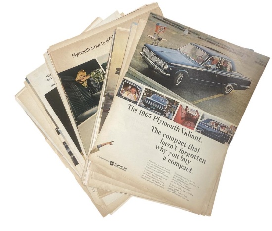(50 +/-) 1960s Plymouth Magazine Advertisements