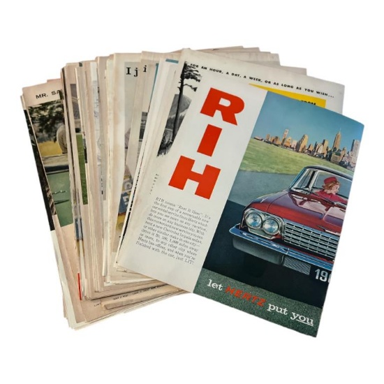 (58+/-) Vintage Hertz Rent-A-Car Advertisements