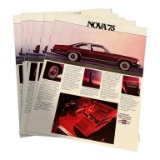 (6) 1975 Chevy Nova Brochures