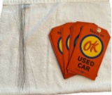 (20) OK Used Car Warranty Tags, 1949 w/Original