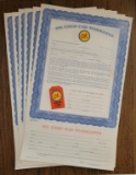 (10) Chevrolet OK Used Car Warranty Certificates--