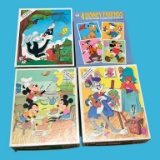 (4) Vintage Puzzles-(2) Disney, (2) Looney