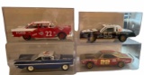 (4) Vintage Plastic Model NASCAR Cars Built from