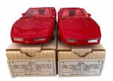 (2) Ertl 1990 Bright Red Corvette Convertible