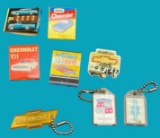 Vintage Chevrolet Matchboxes, Pin, and Keychains