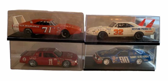 (4) Vintage NASCAR Model Cars Assembled from Kit