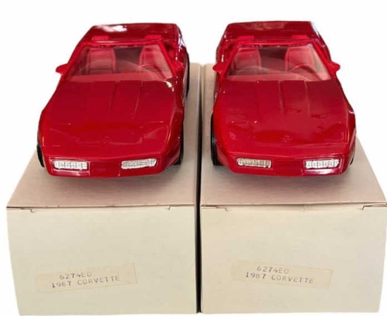 (2) 1987 Red Corvette Promo Cars with Original