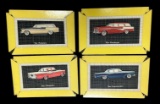 (4) Vintage Cardboard Car Display Advertisements