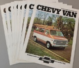 (9) 1974 Chevrolet Van Brochures