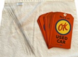 (20) OK Used Car Warranty Tags, 1949 w/Original