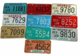 (10) 1980s Georgia Dealer License Plates:  1980-