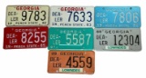 (7) 1980s Georgia Dealer License Plates: