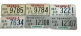 (6) 1980s Georgia Dealer License Plates: