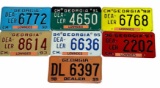 (7) 1990s Georgia Dealer License Plates:  1990-