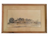 Framed and Matted Drawing of Southwell Motor