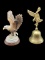 (2) Eagles: Brass Bell & Ceramic 1983 Arnart