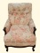 Upholstered Chair w/ Carved Wood Arms and Legs