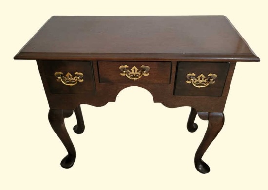 3-Drawer Table w/ Queen Anne Legs and Brass