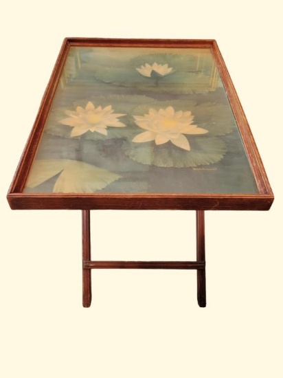 Folding Table with Glass