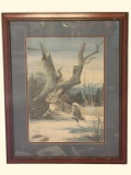 Framed and Double Matted Print Signed R.J.