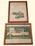 (2) Framed Car Ads